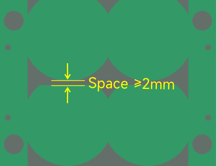 pcb panelization with minimum spacing