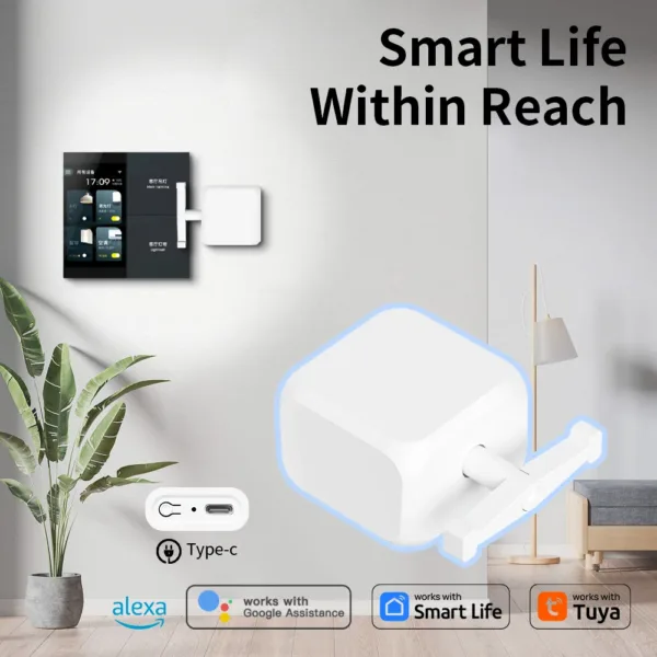 Smart Rocker Switch Finger Robot Bluetooth Mesh Adjustable Arm Switch Press Fingerbot Support Google Alexa Voice Assitant