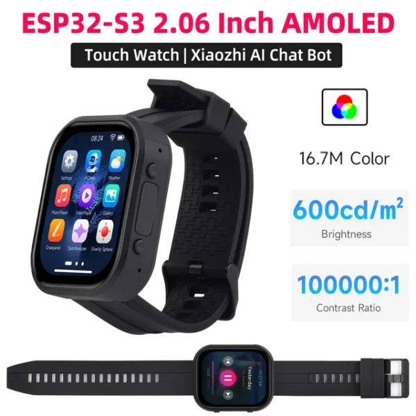DeepSeek AI Voice Chat ESP32 S3 2.06 inch AMOLED Display Development Board 410×502 2.06inch TouchScreen Programmable Watch