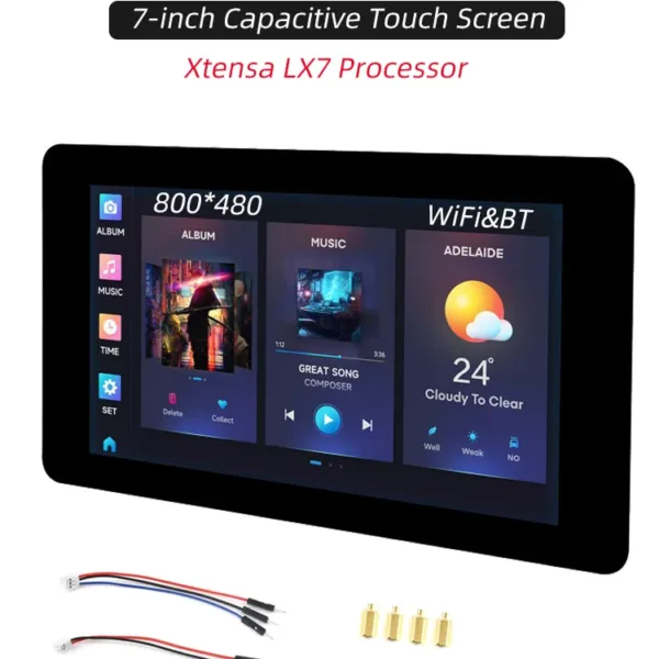 ESP32-S3 7 Inch Capacitive Touch Display Development Board 800×480 32-bit LX7 Dual-core Processor WiFi Bluetooth with Antenna