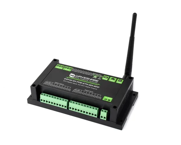 ESP32-S3 Industrial Control Board 8-Channel Controller with WiFi Bluetooth CAN IoT RS485 and RJ45 ETH interfaces POE