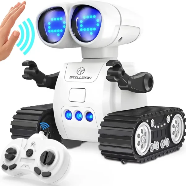 TOY Life Rechargeable RC Robot - LED Eyes Music Walkie Talkie Remote Control Toy for Kids Toddler Gift