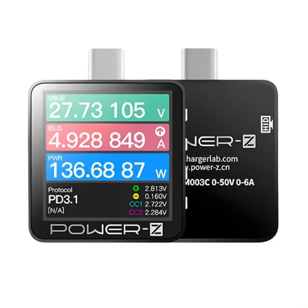 Power-Z KM003C Portable Type-C Fast Charging Tester PD3.1 QC5.0 240W Mxa Digital Voltmeter & Ammeter Power Bank Tester