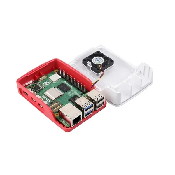Official Raspberry Pi 5 Case Red White ABS Shell with Fan Support Cluster Stacking for RPI 5 P