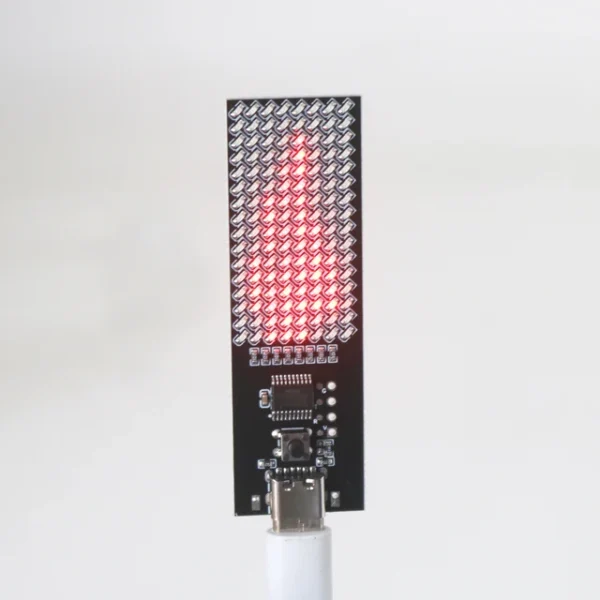Electronic Flame Cyber Candle 8x16 LED Matrix Display light | TYPEC USB Powered | Animated Visual Effects Mood lighting