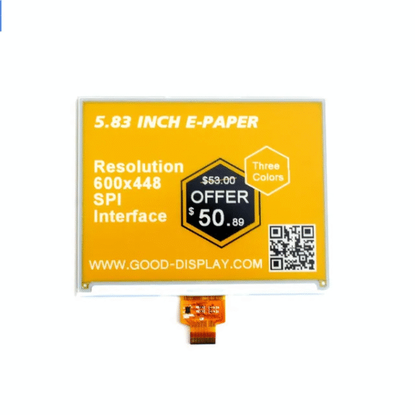 5.83 Inch 3 Color E-Ink Display Module Super Cheap Yellow E-Paper Screen