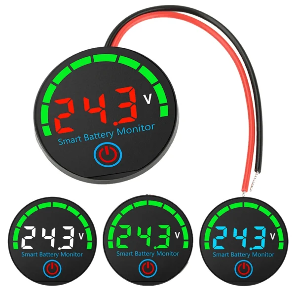 DC 7-55V Circular LED Indicator Voltage/Charge Monitor Level Indicator Voltage Battery Charging Tester Acid Lithium Battery