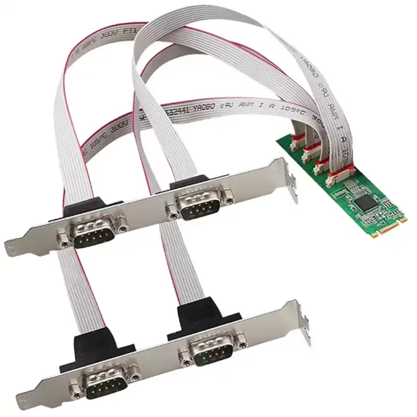 M.2 PCIe to 4-Port RS232 Serial Expansion Card (M-Key) – Compatible with Rockchip RK3588/RK3576