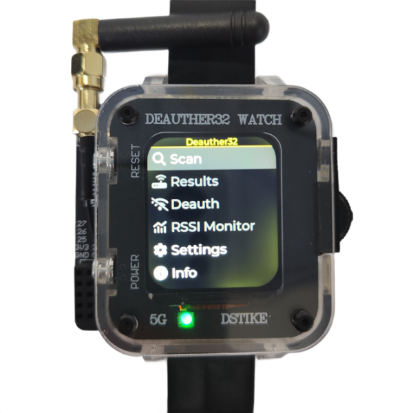 Deauther32 Watch MAX(ESP32C5) Wireless Security Testing Wristband